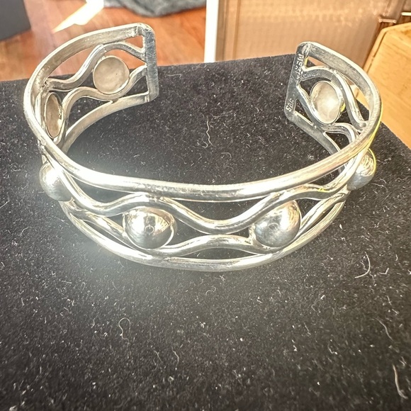 Vintage Sterling Silver 925 Cuff Bracelet Adjustable Women's - Picture 2 of 6